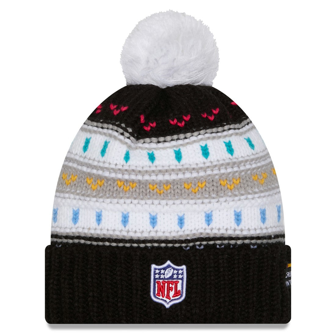Tampa Bay Buccaneers New Era Women's 2025 NFL Crucial Catch Cuffed Knit Hat with Pom - Black Hats