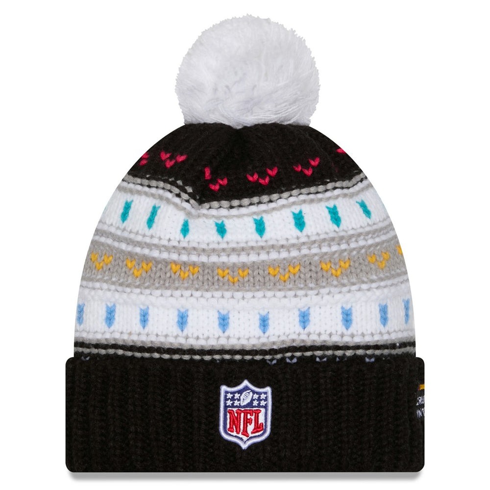 Tampa Bay Buccaneers New Era Women's 2025 NFL Crucial Catch Cuffed Knit Hat with Pom - Black Hats