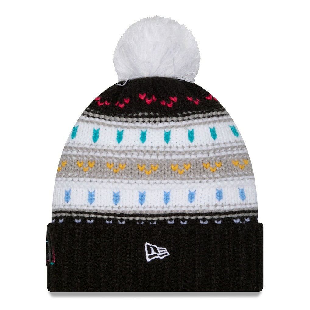 Los Angeles Rams New Era Women's 2025 NFL Crucial Catch Cuffed Knit Hat with Pom - Black Hats