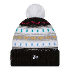 Los Angeles Rams New Era Women's 2025 NFL Crucial Catch Cuffed Knit Hat with Pom - Black Hats
