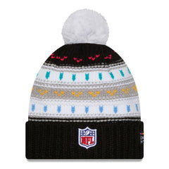 Los Angeles Rams New Era Women's 2025 NFL Crucial Catch Cuffed Knit Hat with Pom - Black Hats