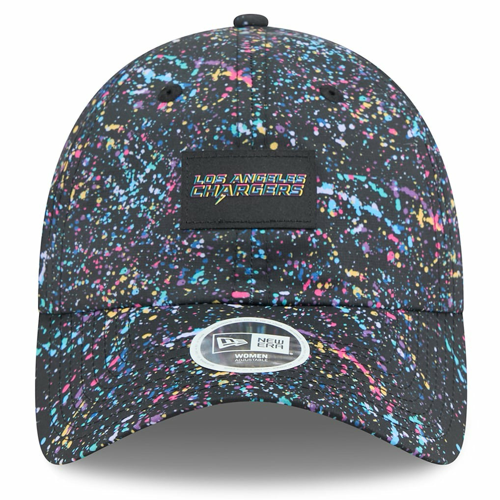 Los Angeles Chargers New Era Women's 2025 NFL Crucial Catch Pony Tail Adjustable Hat - Black Hats