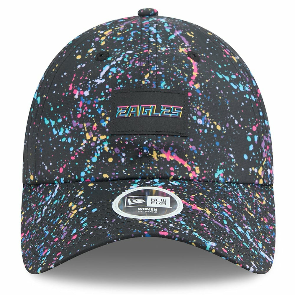Philadelphia Eagles New Era Women's 2025 NFL Crucial Catch Pony Tail Adjustable Hat - Black Hats
