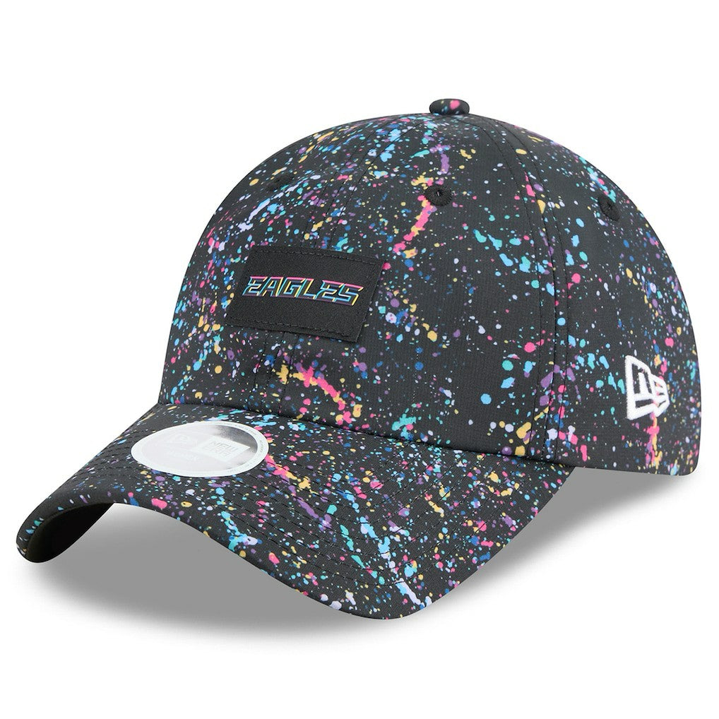 Philadelphia Eagles New Era Women's 2025 NFL Crucial Catch Pony Tail Adjustable Hat - Black Hats