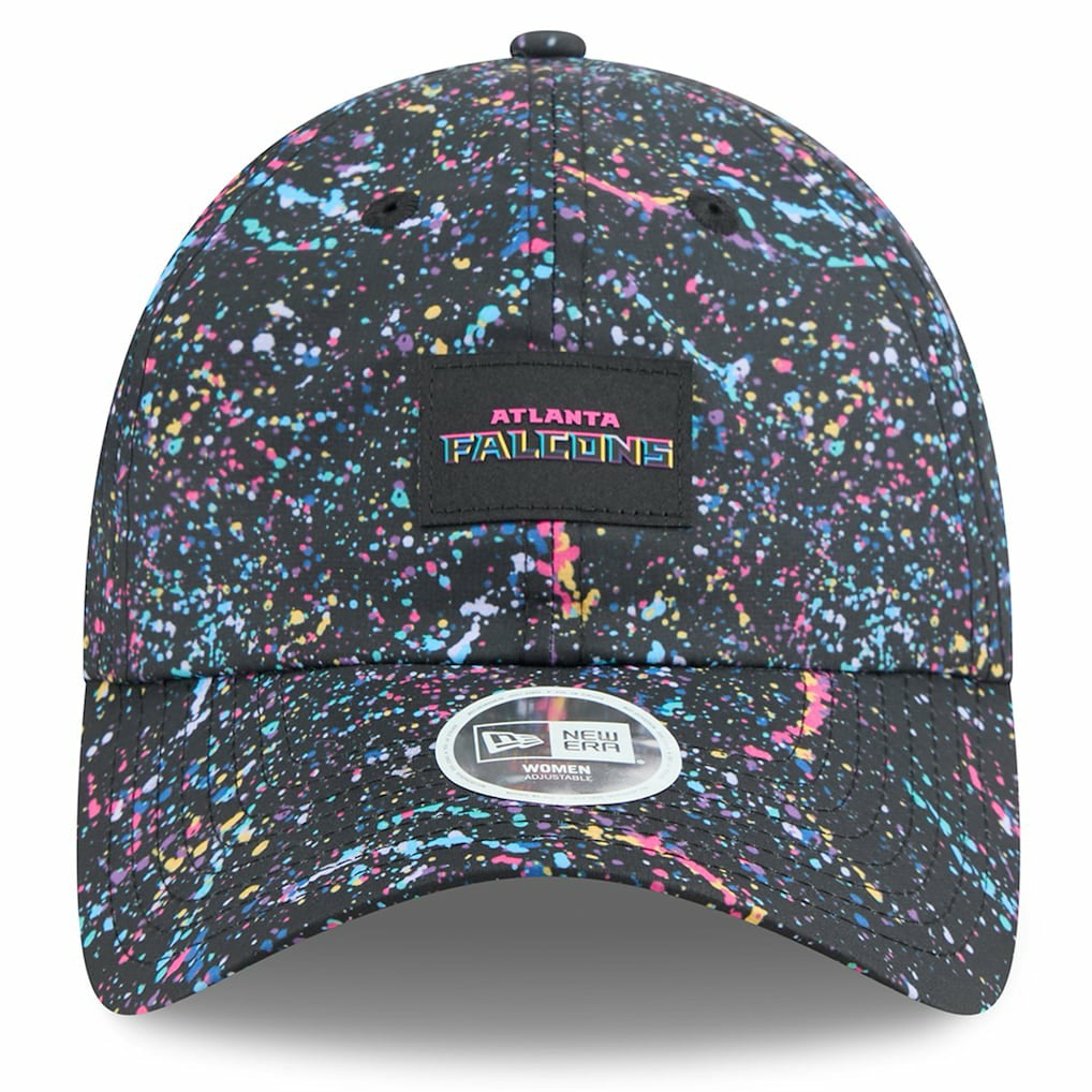Atlanta Falcons New Era Women's 2025 NFL Crucial Catch Pony Tail Adjustable Hat - Black Hats