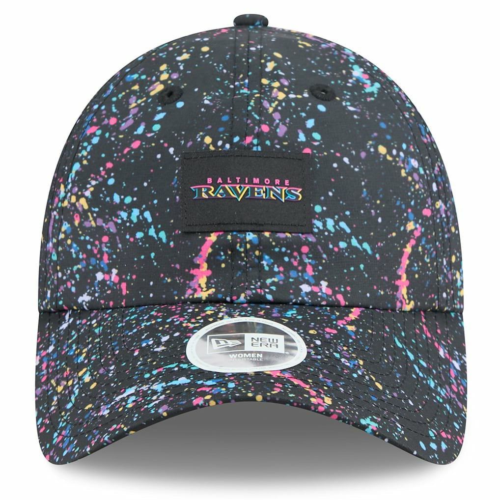 Baltimore Ravens New Era Women's 2025 NFL Crucial Catch Pony Tail Adjustable Hat - Black Hats