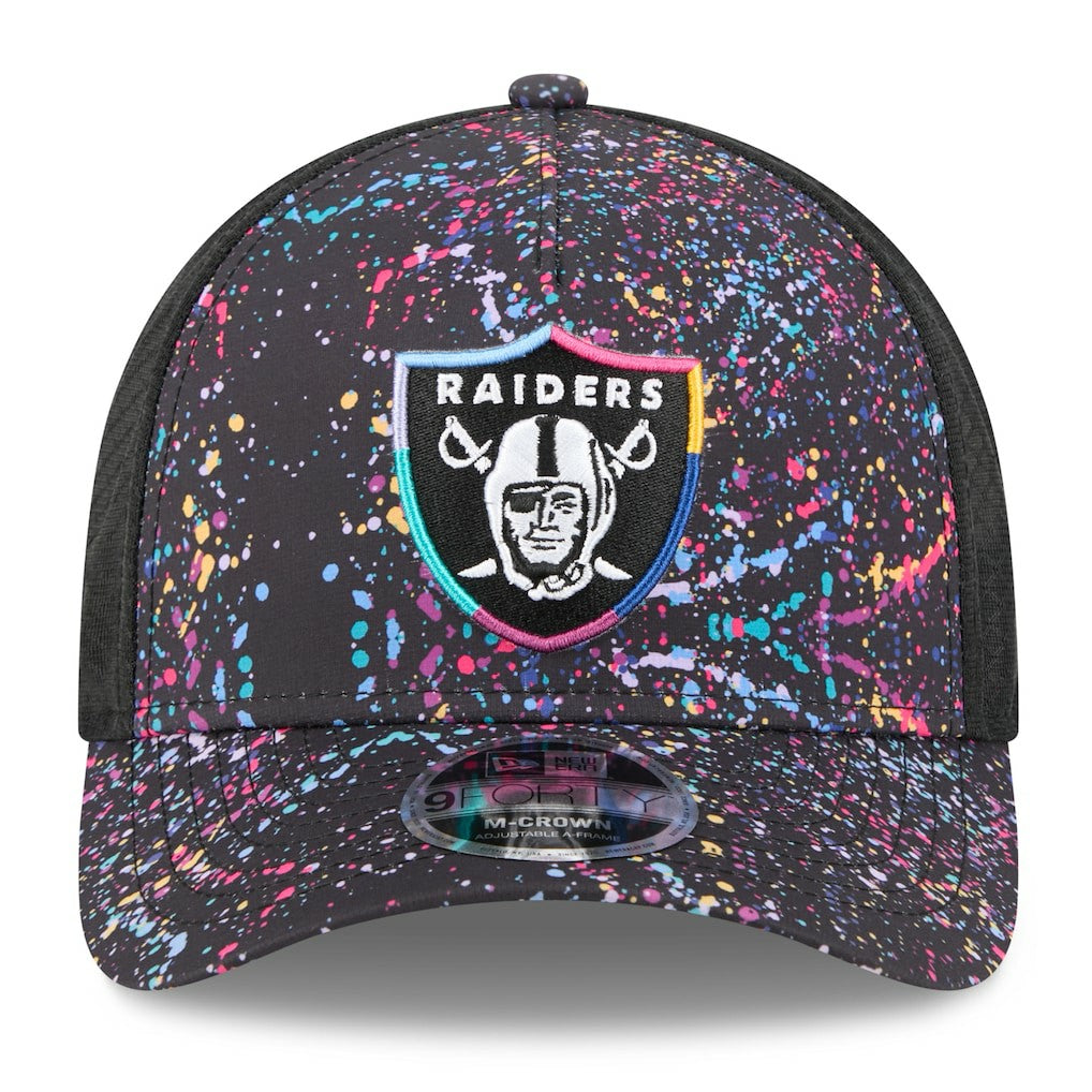 Las Vegas Raiders New Era Youth 2025 NFL Crucial Catch 9FORTY Adjustable Hat - Black Hats