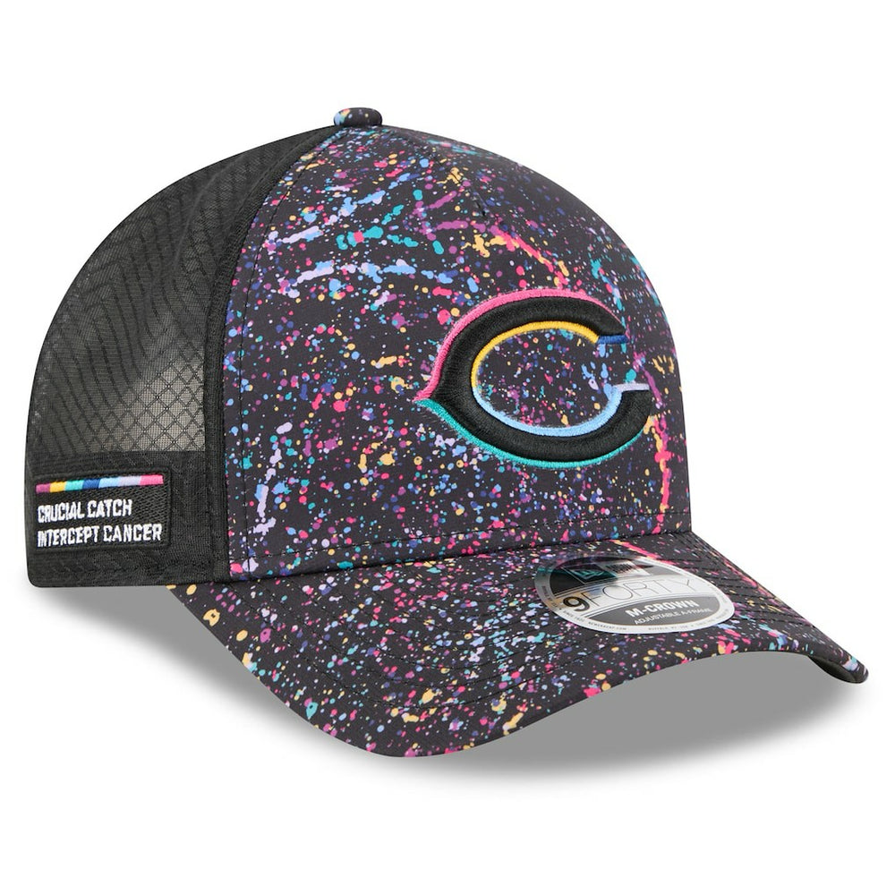 Chicago Bears New Era Youth 2025 NFL Crucial Catch 9FORTY Adjustable Hat - Black Hats