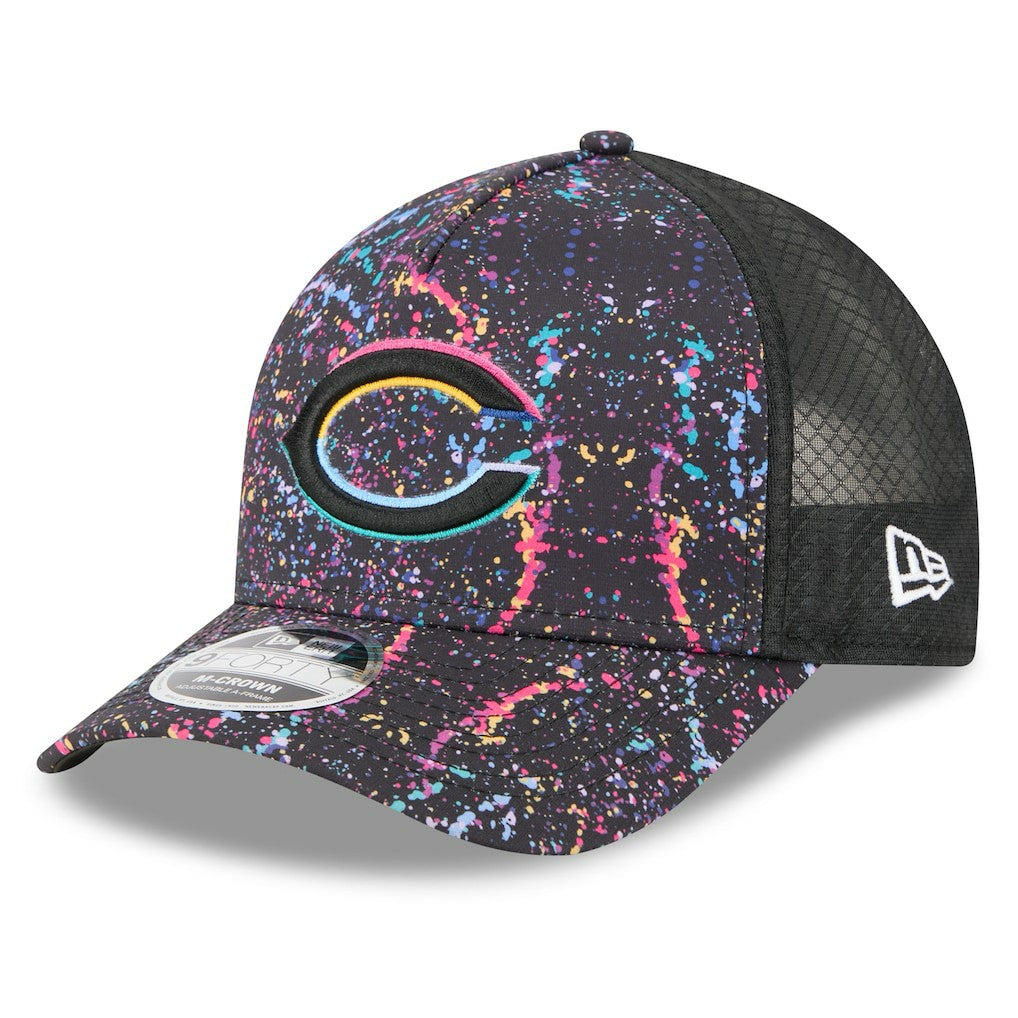 Chicago Bears New Era Youth 2025 NFL Crucial Catch 9FORTY Adjustable Hat - Black Hats