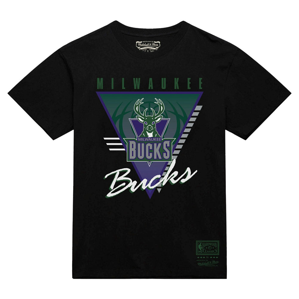 Milwaukee Bucks Worldwide Collection Tri-Logo T-Shirt Black - Mitchell & Ness