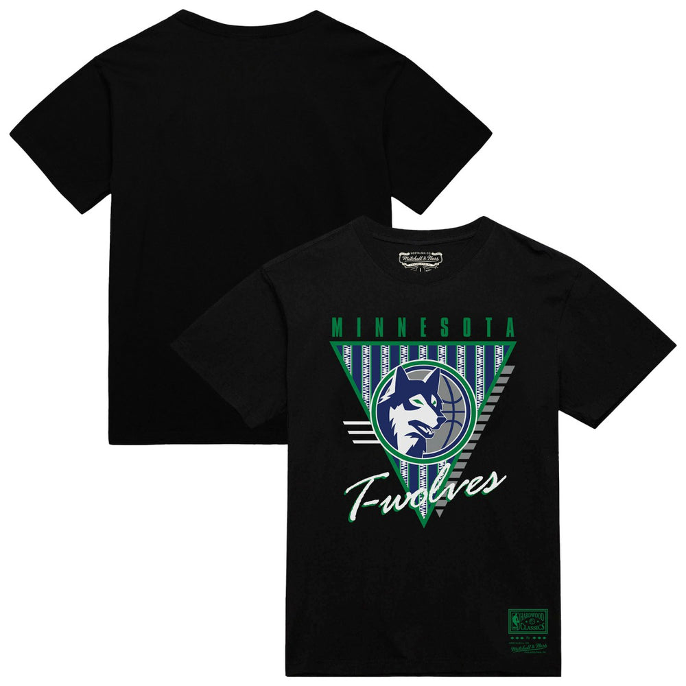 Minnesota Timberwolves Worldwide Collection Tri-Logo T-Shirt Black - Mitchell & Ness