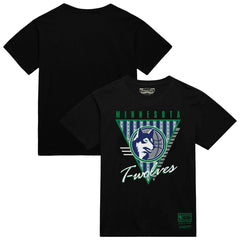 Minnesota Timberwolves Worldwide Collection Tri-Logo T-Shirt Black - Mitchell & Ness
