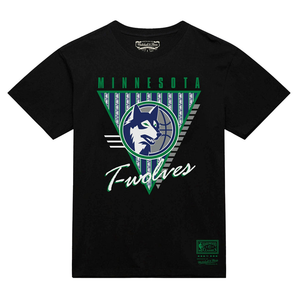Minnesota Timberwolves Worldwide Collection Tri-Logo T-Shirt Black - Mitchell & Ness
