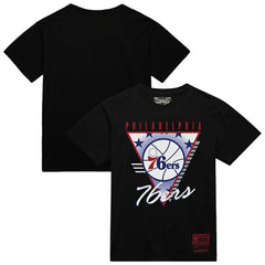Philadelphia 76ers Worldwide Collection Tri-Logo T-Shirt Black - Mitchell & Ness
