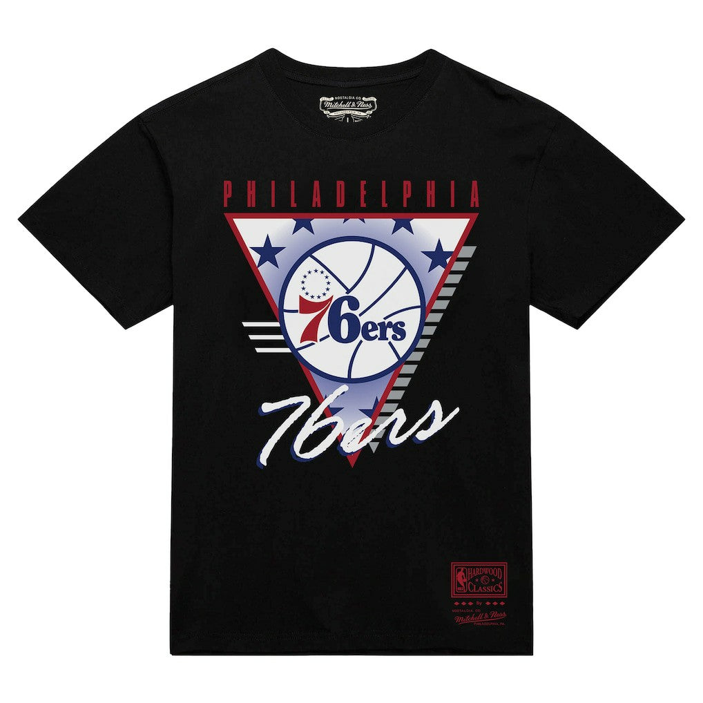 Philadelphia 76ers Worldwide Collection Tri-Logo T-Shirt Black - Mitchell & Ness