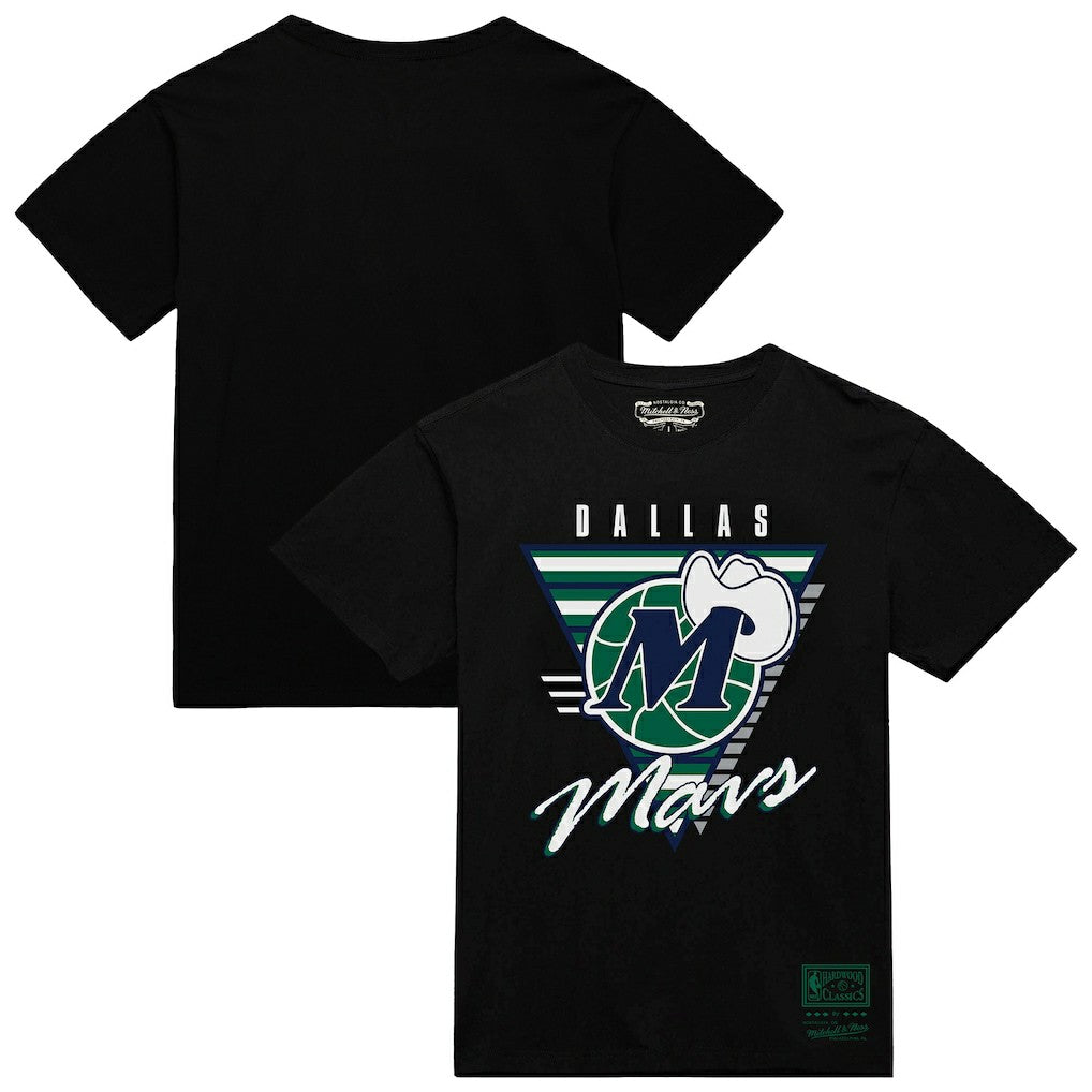 Dallas Mavericks Worldwide Collection Tri-Logo T-Shirt Black - Mitchell & Ness