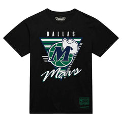 Dallas Mavericks Worldwide Collection Tri-Logo T-Shirt Black - Mitchell & Ness