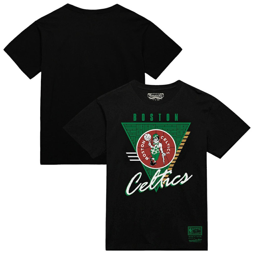 Boston Celtics Worldwide Collection Tri-Logo T-Shirt Black - Mitchell & Ness