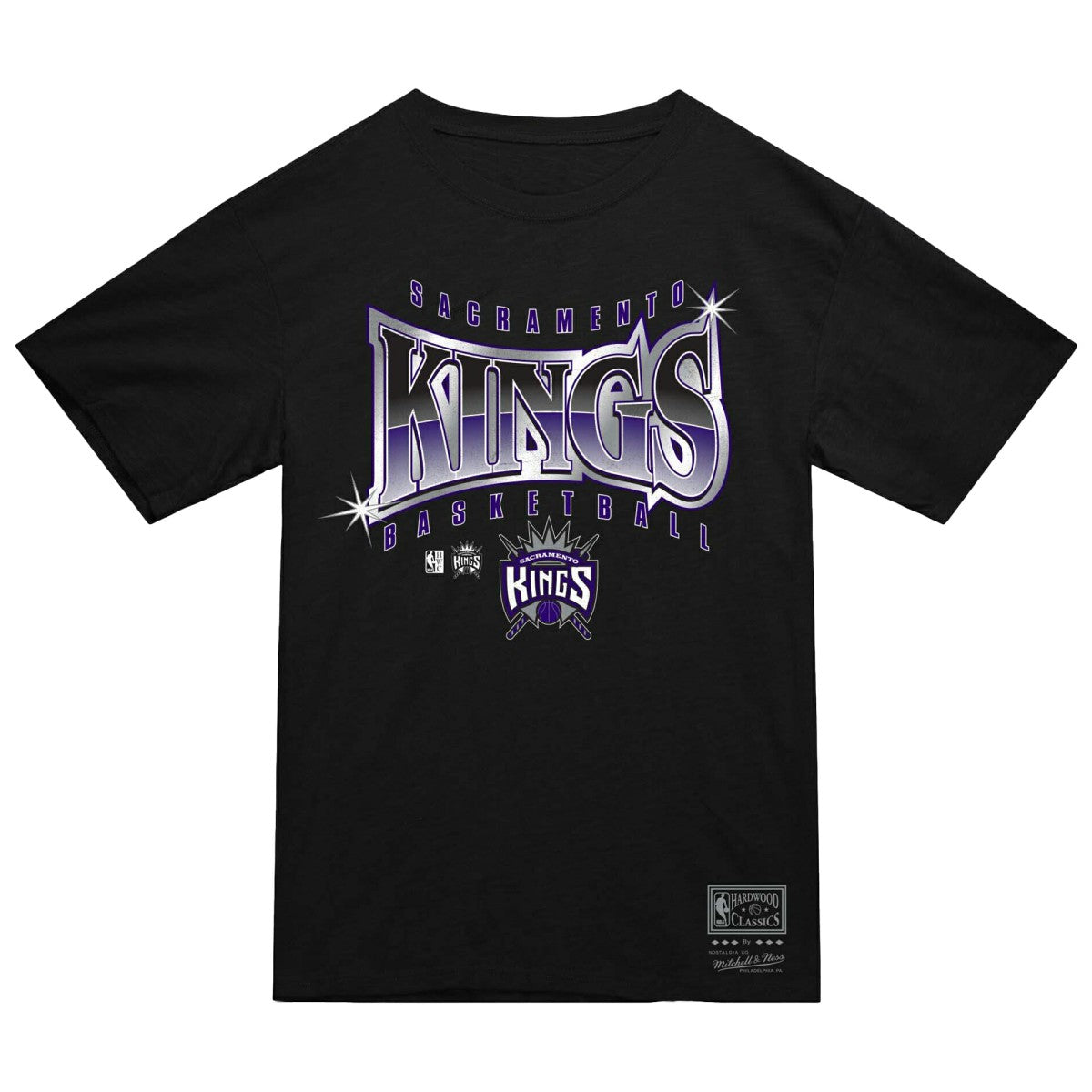 Sacramento Kings Worldwide Collection Glow Up T-Shirt Black - Mitchell & Ness