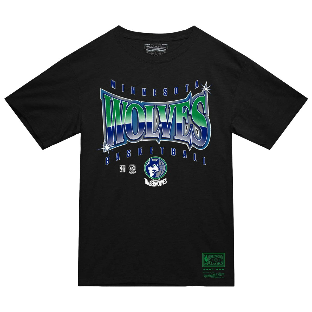 Minnesota Timberwolves Worldwide Collection Glow Up T-Shirt Black - Mitchell & Ness