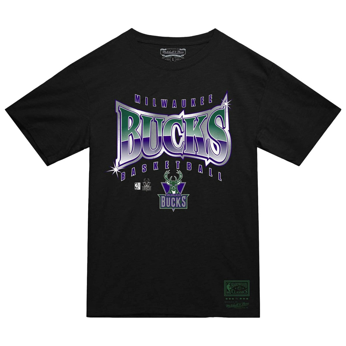 Milwaukee Bucks Worldwide Collection Glow Up T-Shirt Black - Mitchell & Ness