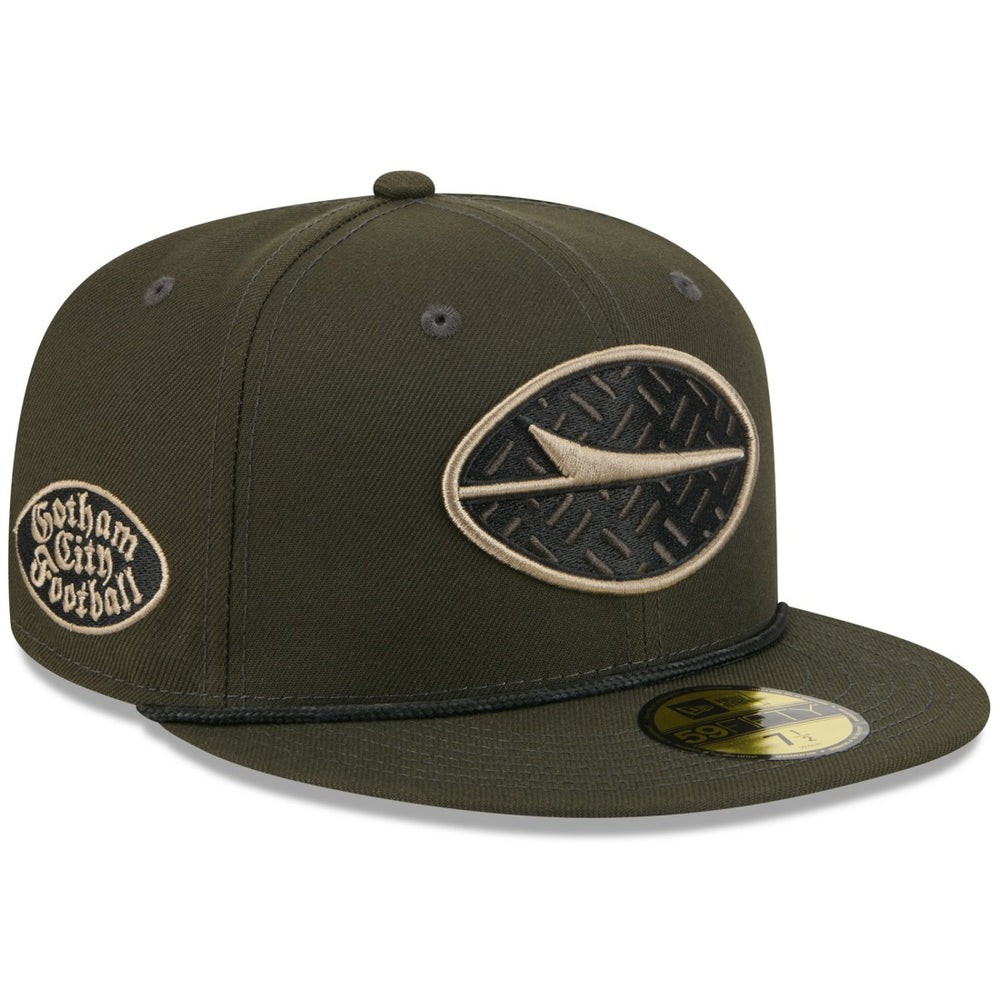 New York Jets New Era 2025 Rivalries Collection Sideline Rope 59FIFTY Fitted Hat - Gotham Green Hats