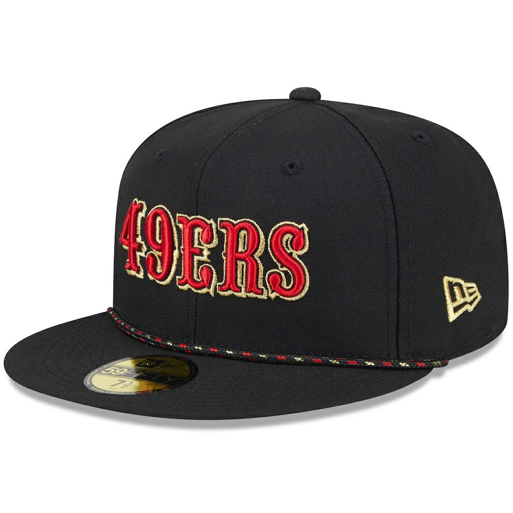 San Francisco 49ers New Era 2025 Rivalries Collection Sideline Rope 59FIFTY Fitted Hat - Black Hats
