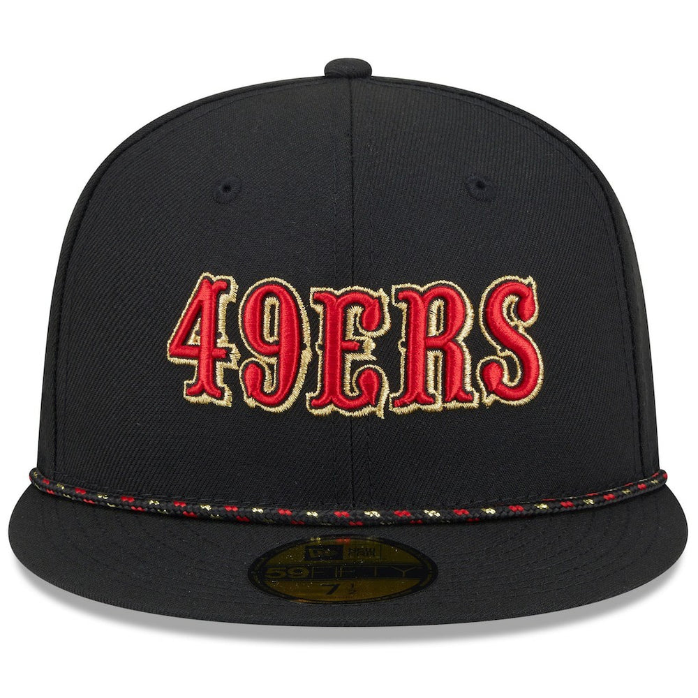 San Francisco 49ers New Era 2025 Rivalries Collection Sideline Rope 59FIFTY Fitted Hat - Black Hats