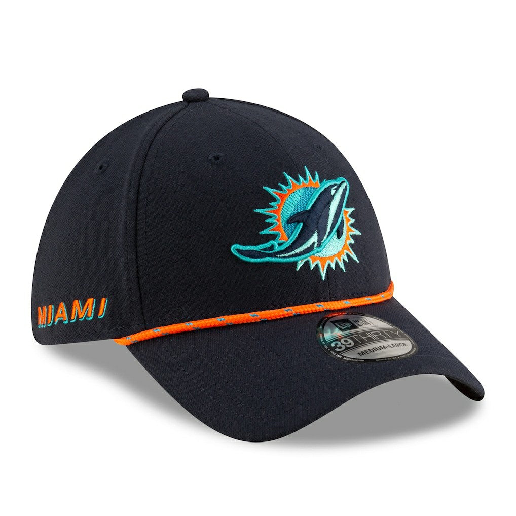 Miami Dolphins New Era 2025 Rivalries Collection Sideline 39THIRTY Flex Hat - Pitch Blue Hats