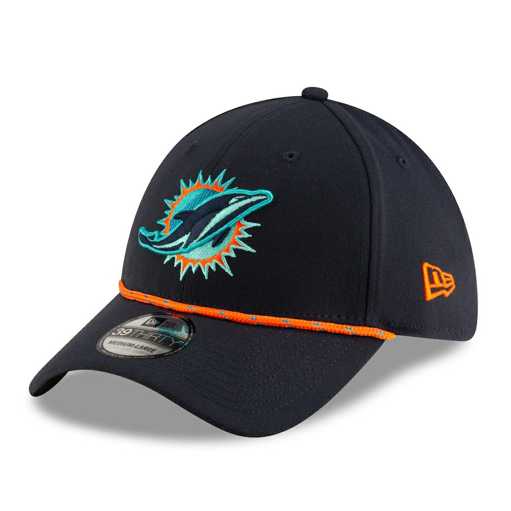 Miami Dolphins New Era 2025 Rivalries Collection Sideline 39THIRTY Flex Hat - Pitch Blue Hats