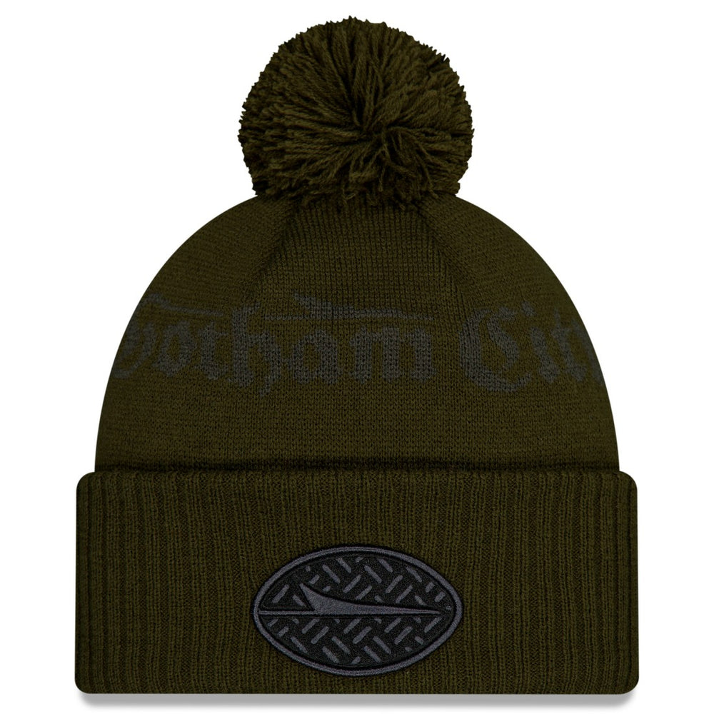 New York Jets New Era 2025 Rivalries Collection Sideline Cuffed Knit Hat with Pom - Gotham Green Hats