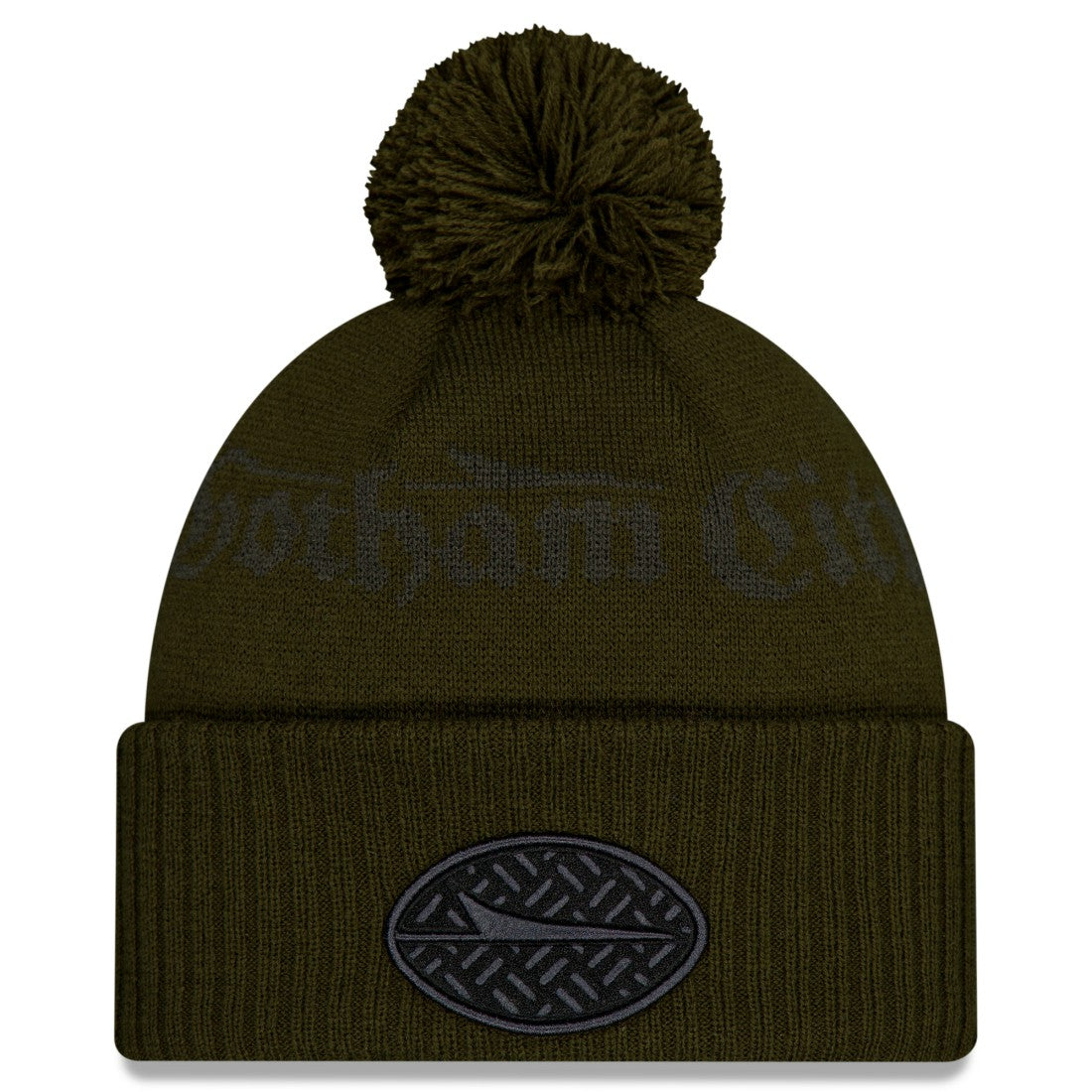 New York Jets New Era 2025 Rivalries Collection Sideline Cuffed Knit Hat with Pom - Gotham Green Hats