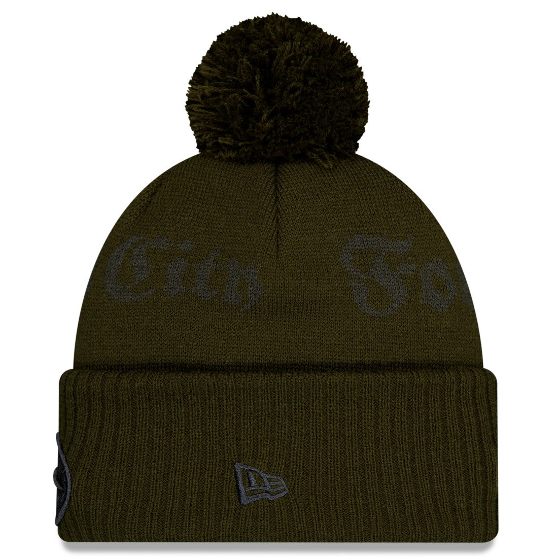 New York Jets New Era 2025 Rivalries Collection Sideline Cuffed Knit Hat with Pom - Gotham Green Hats