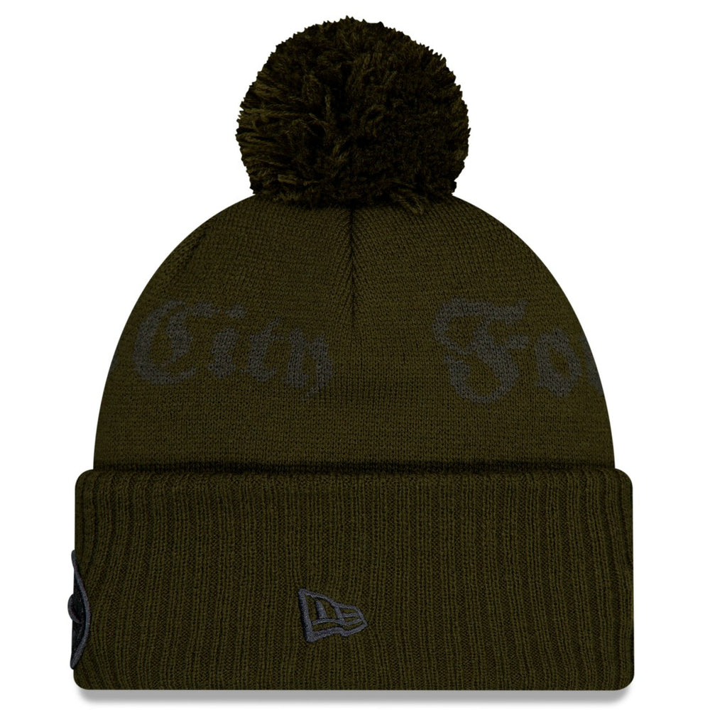 New York Jets New Era 2025 Rivalries Collection Sideline Cuffed Knit Hat with Pom - Gotham Green Hats