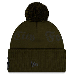 New York Jets New Era 2025 Rivalries Collection Sideline Cuffed Knit Hat with Pom - Gotham Green Hats