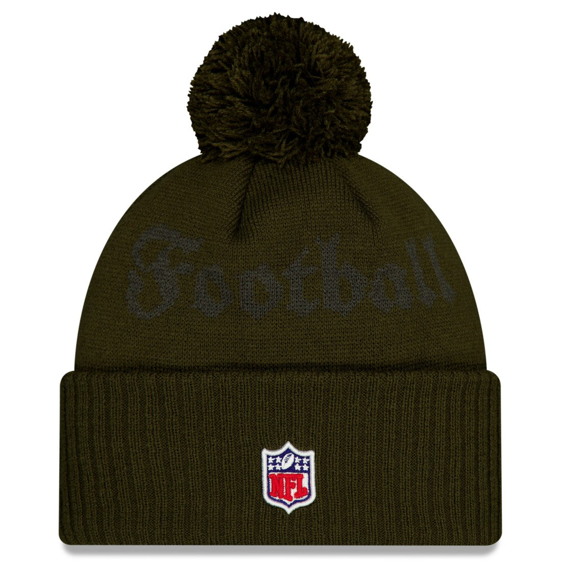 New York Jets New Era 2025 Rivalries Collection Sideline Cuffed Knit Hat with Pom - Gotham Green Hats