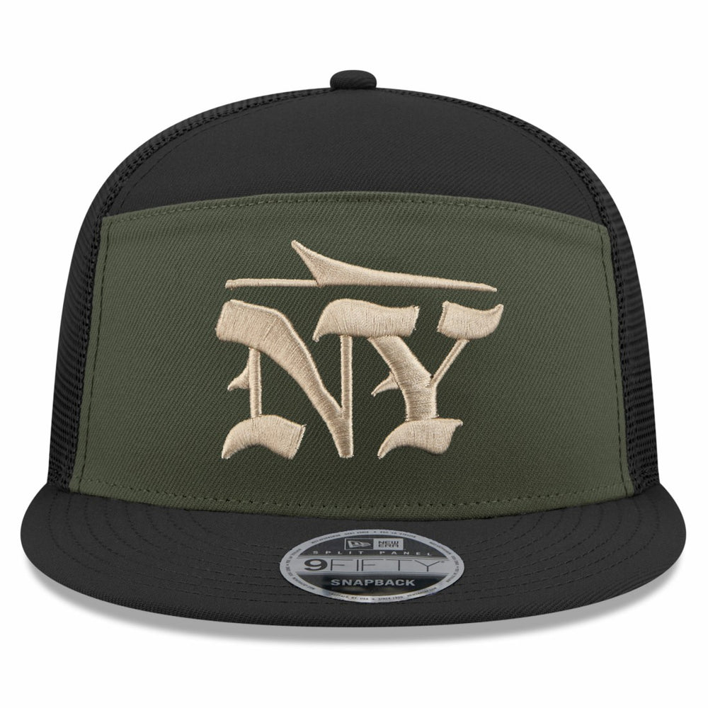 New York Jets New Era 2025 Rivalries Collection Team Split Panel 9FIFTY Snapback Hat - Gotham Green Hats