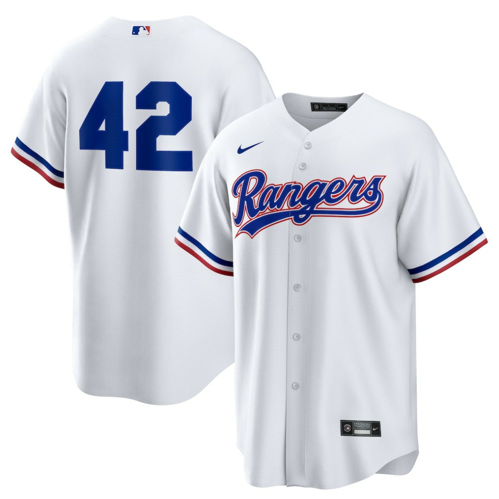 Texas Rangers Nike Home  2025 Jackie Robinson Day Replica Jersey - White Jerseys
