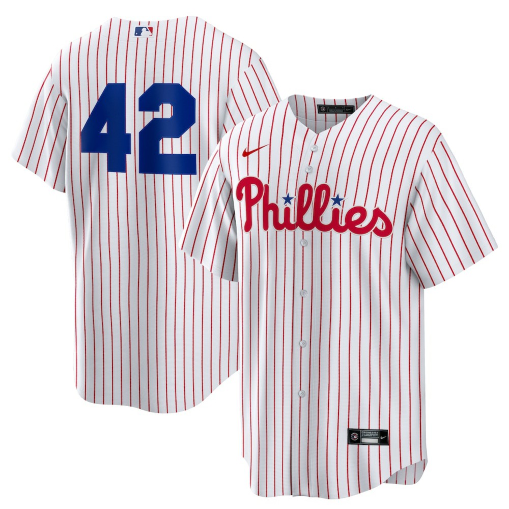Philadelphia Phillies Nike Home  2025 Jackie Robinson Day Replica Jersey - White Jerseys