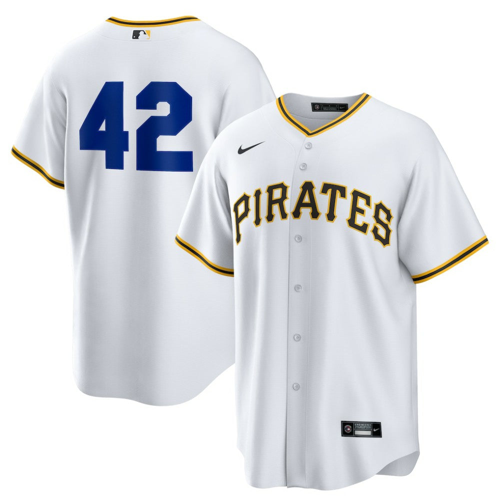 Pittsburgh Pirates Nike Home  2025 Jackie Robinson Day Replica Jersey - White Jerseys