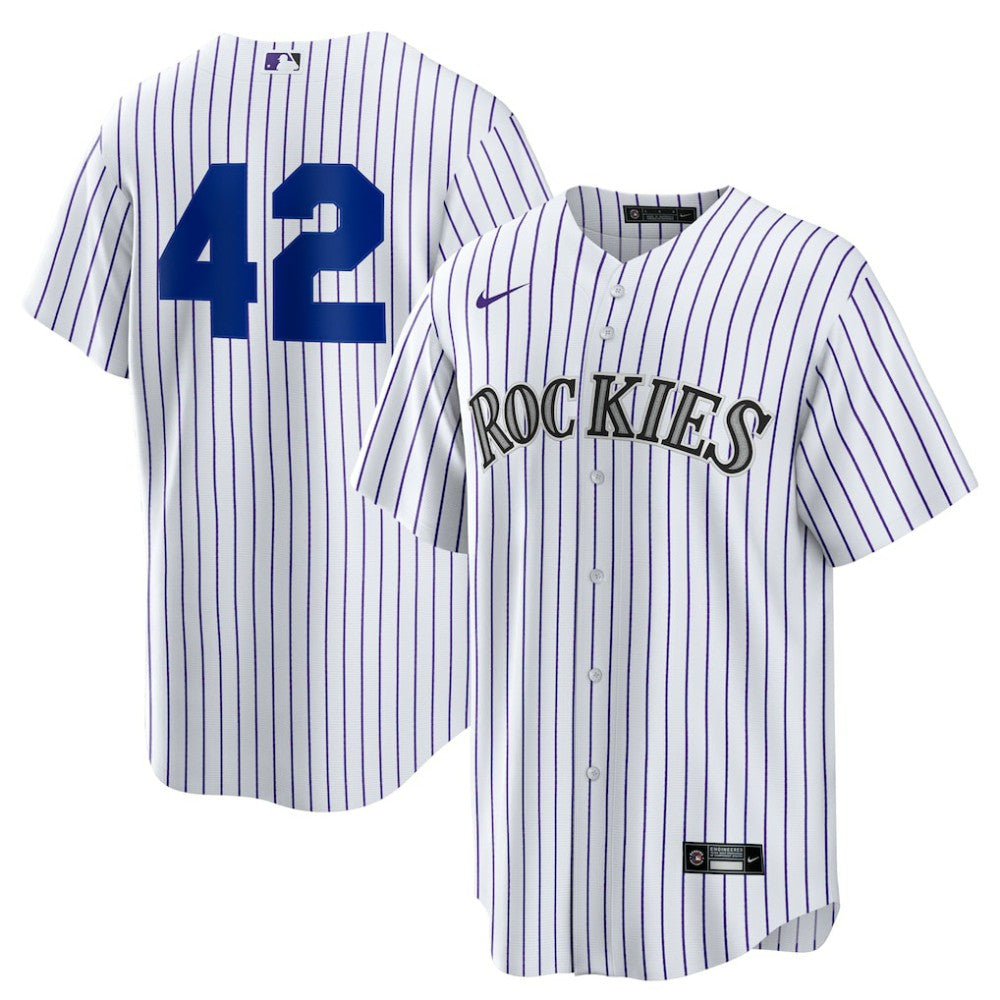 Colorado Rockies Nike Home  2025 Jackie Robinson Day Replica Jersey - White Jerseys