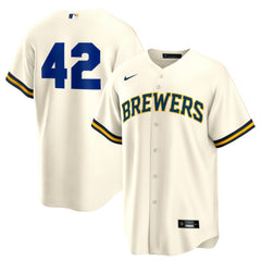 Milwaukee Brewers Nike Home  2025 Jackie Robinson Day Replica Jersey - Cream Jerseys