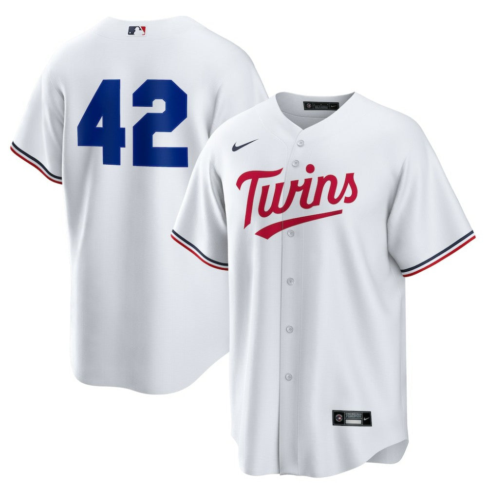 Minnesota Twins Nike Home  2025 Jackie Robinson Day Replica Jersey - White Jerseys