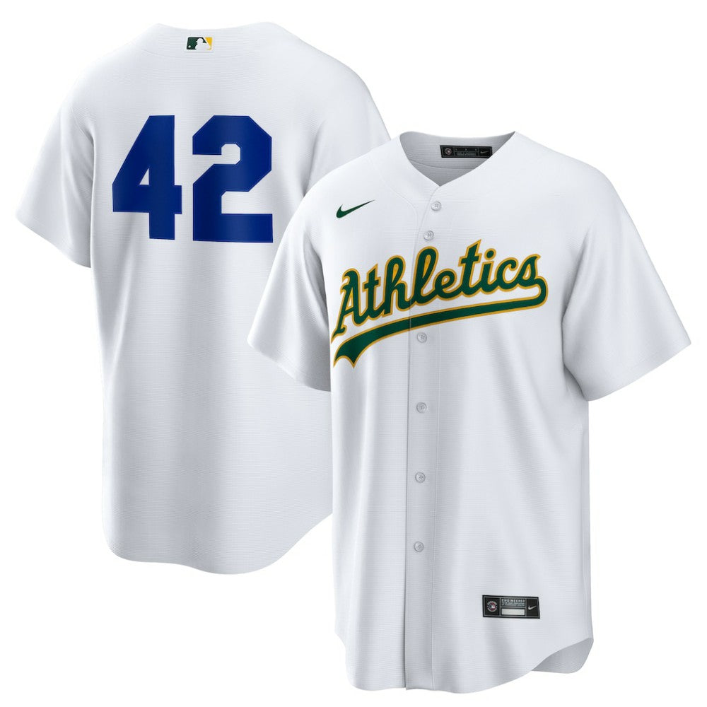 Athletics Nike Home  2025 Jackie Robinson Day Replica Jersey - White Jerseys