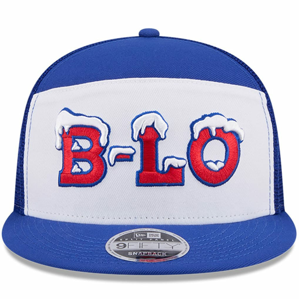 Buffalo Bills New Era 2025 Rivalries Collection Team Split Panel 9FIFTY Snapback Hat - White/Royal Hats