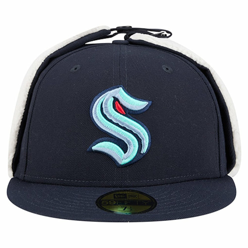 Seattle Kraken New Era Injection Dog Ear Classic Fitted Hat - Deep Sea Blue | US 202906881