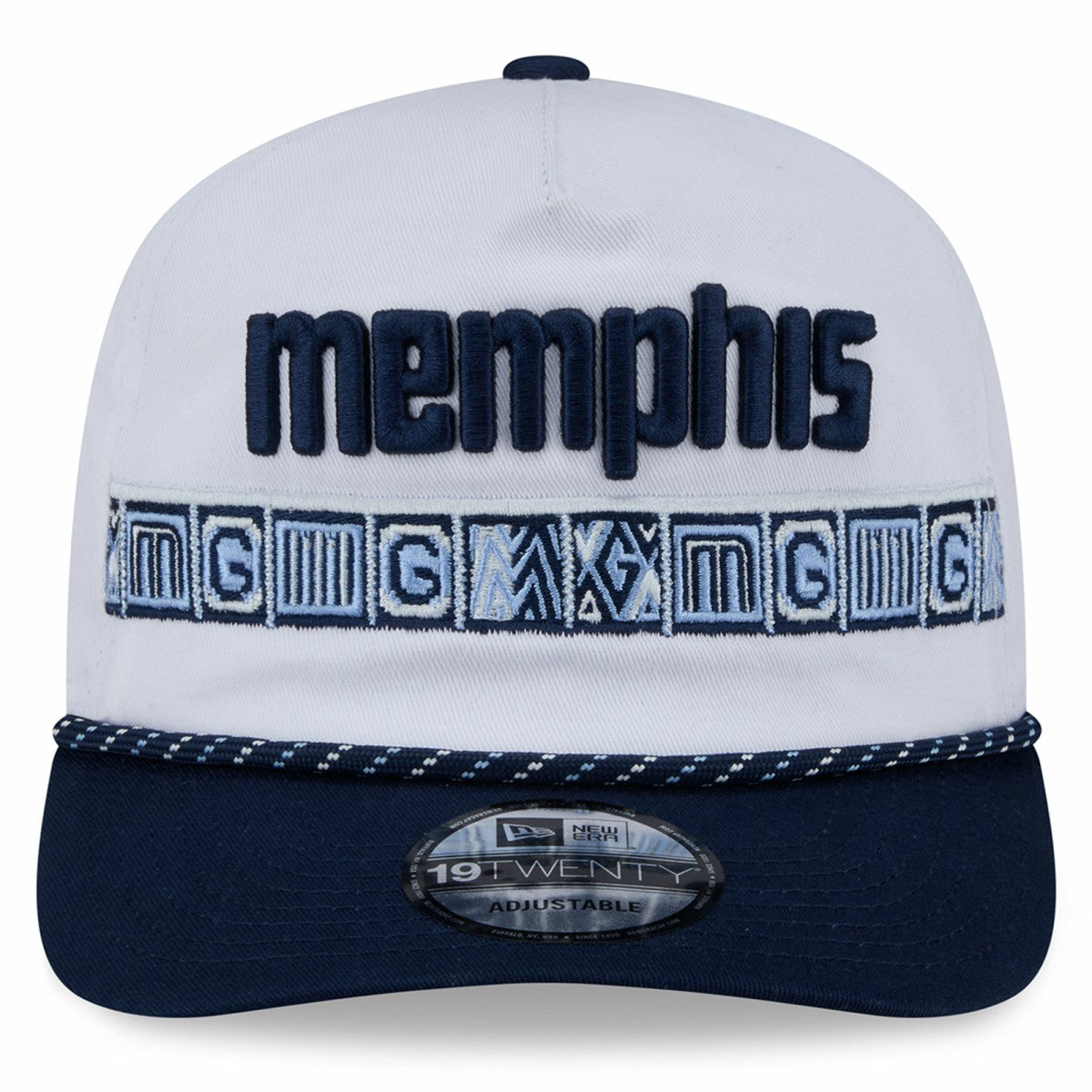 Memphis Grizzlies 2025/26 City Edition 19TWENTY Adjustable Hat White/Navy - New Era