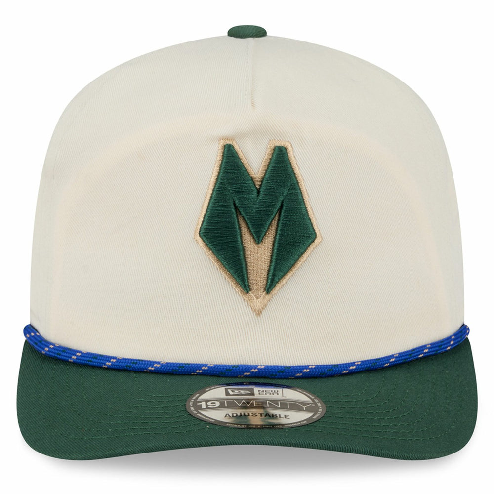 Milwaukee Bucks 2025/26 City Edition 19TWENTY Adjustable Hat Cream/Hunter Green - New Era