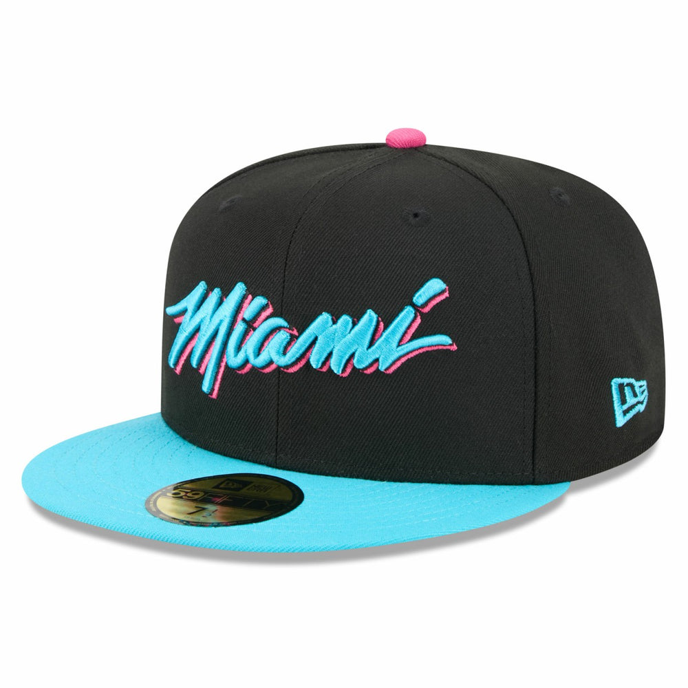 Miami Heat 2025/26 City Edition 59FIFTY Fitted Hat Black/Turquoise - New Era