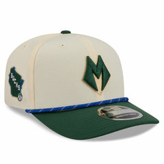 Milwaukee Bucks 2025/26 City Edition 9SEVENTY Adjustable Hat Cream/Hunter Green - New Era